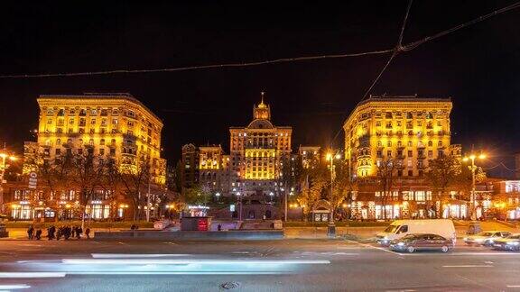 乌克兰基辅的照片显示了赫雷什恰克街