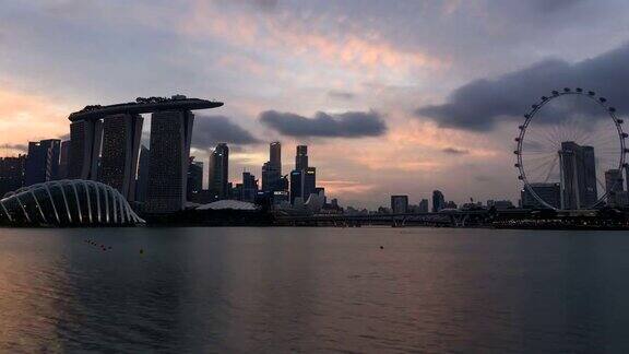 4K延时:从白天到夜晚新加坡滨海湾