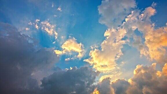 时间流逝与美丽的日落天空云的背景