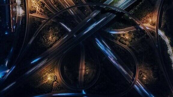 PAN无人机夜间俯瞰天桥北京中国