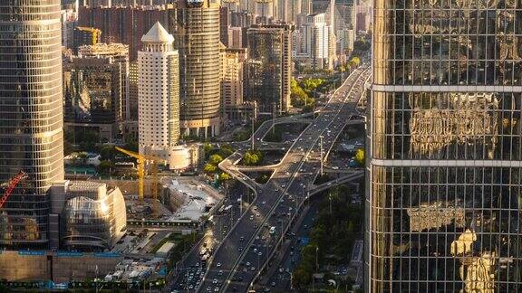 北京CBD现代化建设和交通时间流逝
