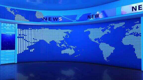 3d虚拟新闻演播室绿屏背景