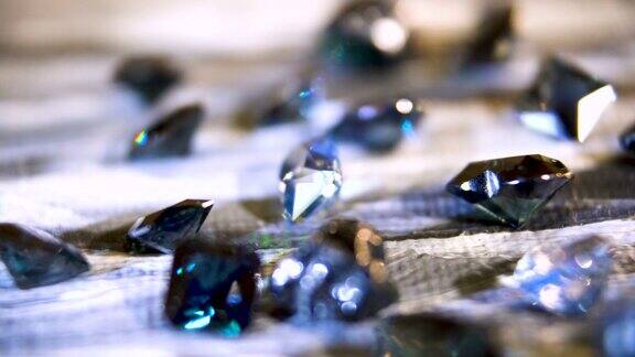 精致的珠宝蓝宝石特写蓝色宝石