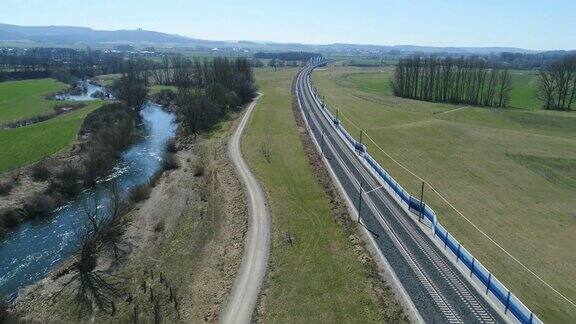 巴伐利亚高速铁路的航拍