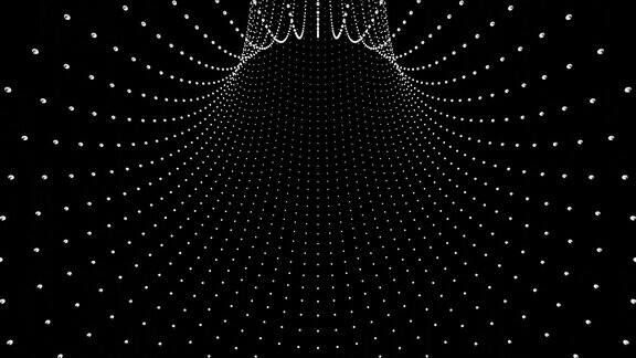 点阵隧道禅宗冥想放松睡眠与优雅豪华粒子视觉艺术背景4K动态图形飞进数字技术隧道3D大数据数字隧道中的未来矩阵