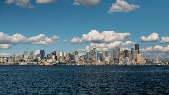 西雅图市中心和普吉特海湾的超缩图