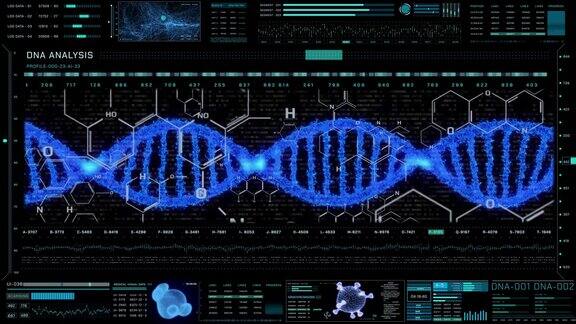 DNA链HUDUI配置元素医学信息图虚拟技术元素