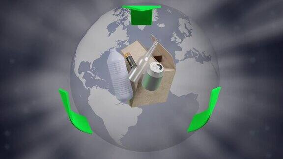 回收利用生态废物回收-视频动画