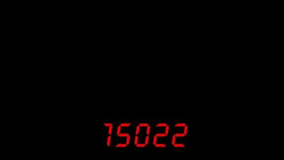 数字计数器0-30000数字动画在红色之上的黑色背景
