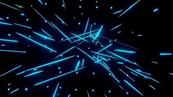 抽象背景蓝色粒子爆炸冲击波三维渲染