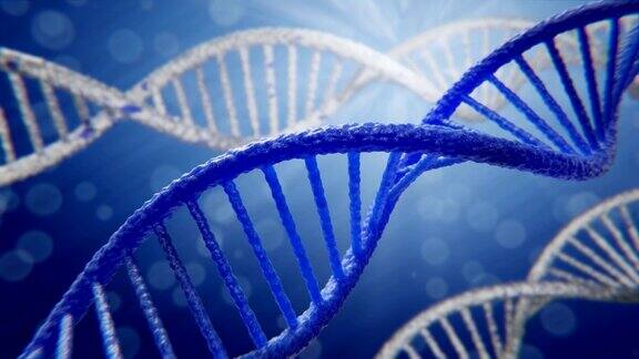 蓝色DNA链旋转