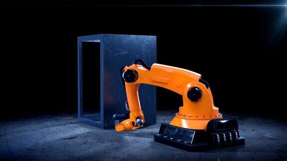 车间机器人手臂焊接工艺重工业中的高精度现代工具自动工作技术和工业概念