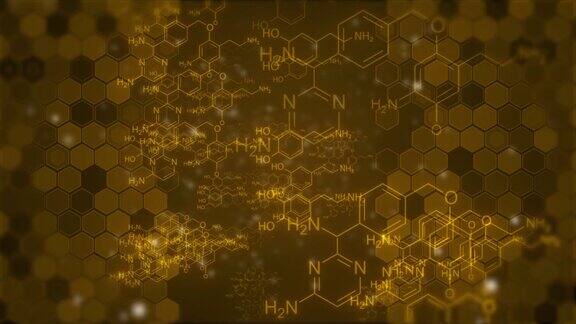 化学结构背景化学公式结构移动动画镜头穿越化学配方结构保健医学背景多巴胺排毒结构背景