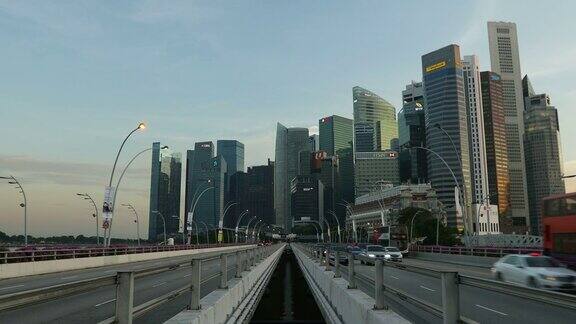 日日夜夜的新加坡商务区时光流逝