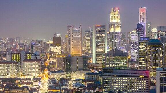 4K延时:空中新加坡城市景观中国城