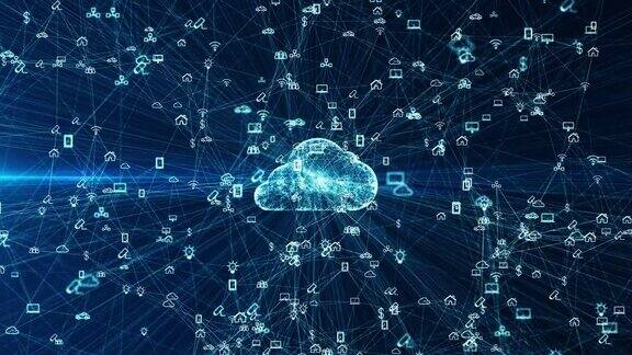 云计算和大数据概念数字数据的技术连接