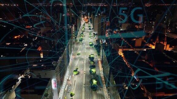 未来的5G效果在巴西里约热内卢里约热内卢智慧城市运动效应5G移动技术