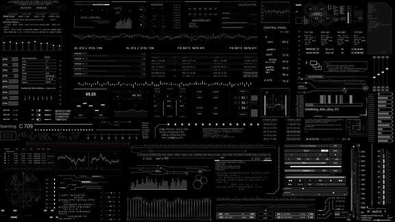 技术HUD2GFX科幻2D纹理用户界面数据显示控制面板HUD技术信息图元素用户界面