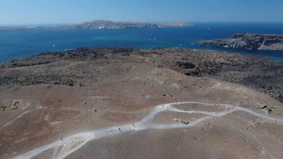 4K无人机拍摄的NeaKameni岛