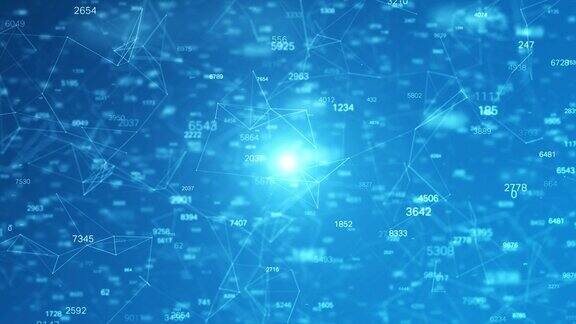 带有粒子的数字网络空间和数字数据网络连接高速连接与数据分析技术数字背景概念