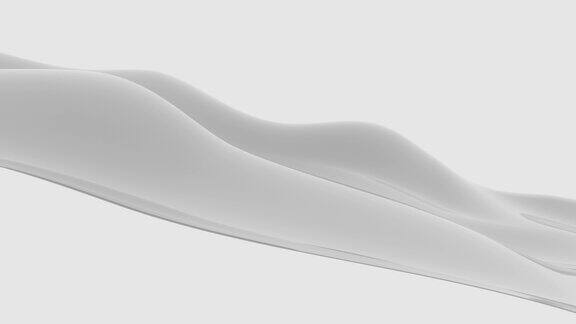 白色液体波或丝绸质地的豪华布料动画抽象的优雅的背景现代设计4k