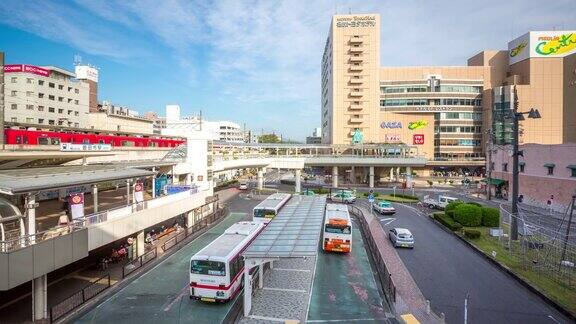 4K延时:旅客拥挤的丰田巴士和名古屋火车站