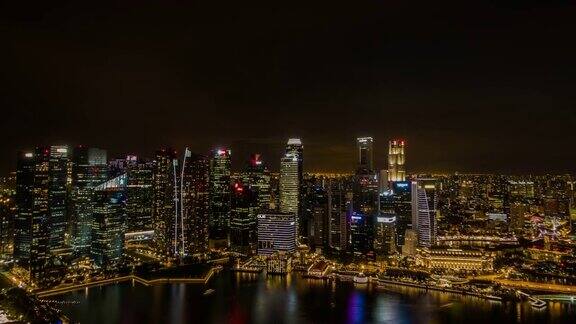 黄昏时分的新加坡城