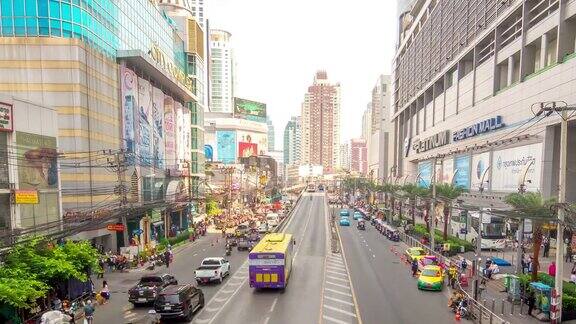 时光流逝曼谷商业区交通拥堵
