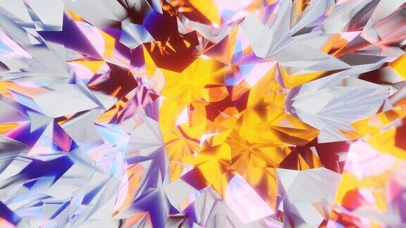 水晶折射三维渲染的抽象背景
