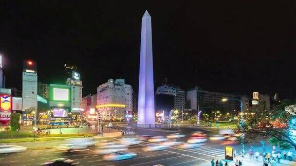 布宜诺斯艾利斯夜晚方尖碑的时间间隔阿根廷