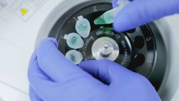 科学家们用实验室设备如微型离心机和试管研究样品