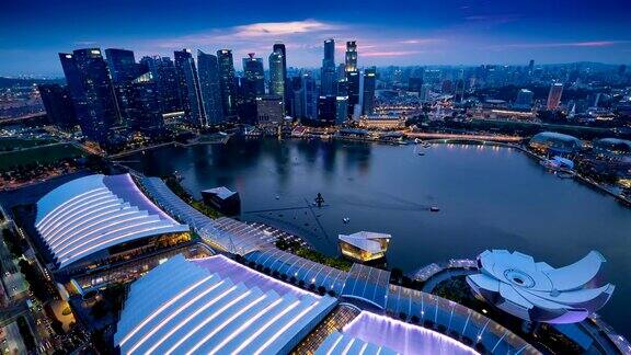 日落时分的新加坡时光流逝
