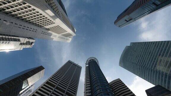 4K延时:新加坡城市景观现代办公背景