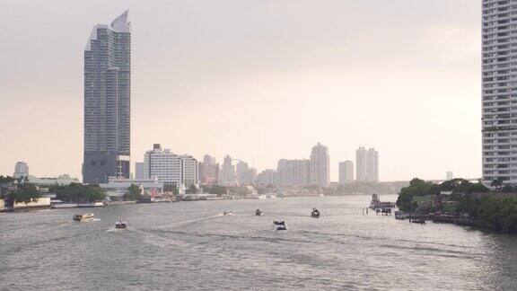 泰国曼谷湄南河美丽的城市景观