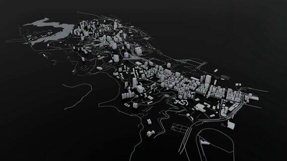 构建一个抽象的白色3D城市