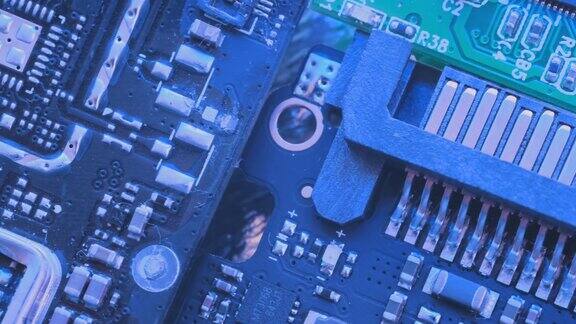微芯片顶部蓝光显示CPU处理器