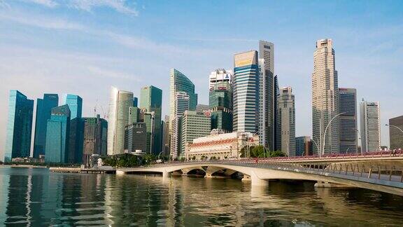 新加坡滨海湾的建筑物和金融大厦