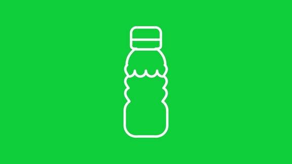 饮用绿色荧光屏白色水瓶