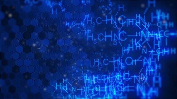化学结构背景化学公式结构移动动画镜头穿越化学配方结构保健医学背景多巴胺排毒结构背景