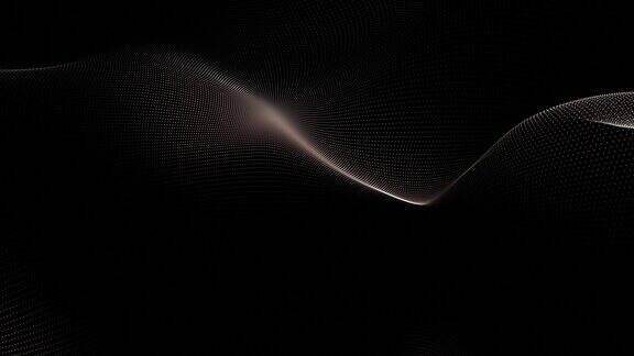 抽象发光线粒子波暗背景抽象图案未来高科技粒子背景