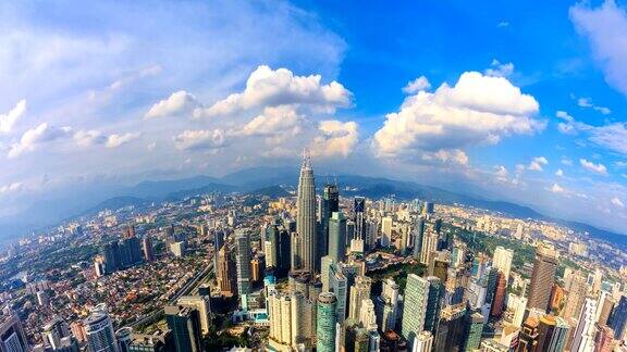 吉隆坡航空城市景观马来西亚4K时间流逝