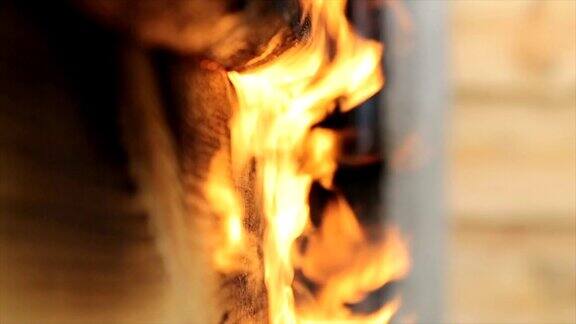 火焰燃烧木质表面