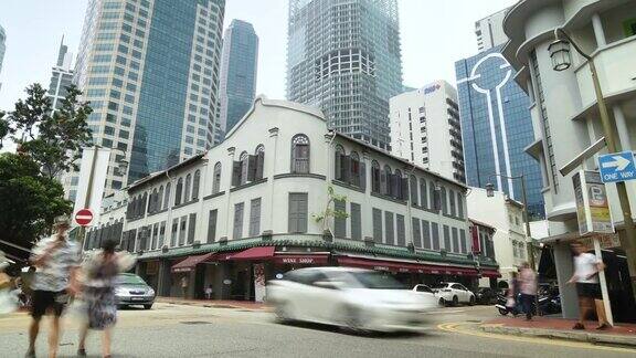 缩小时间与人的新旧建筑新加坡