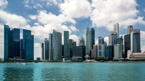 新加坡市中心的时间流逝和云图