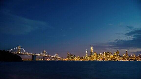 旧金山白天到夜晚的时间流逝