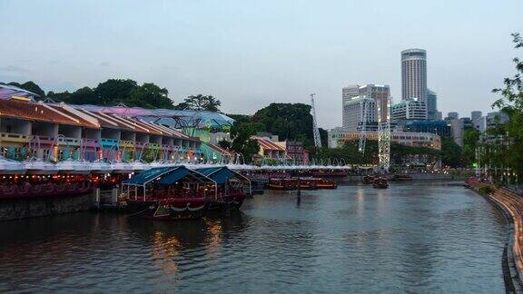 时光流逝生活在新加坡河附近