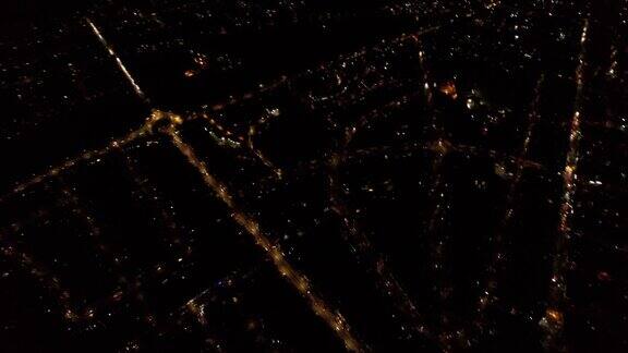 夜景城市鸟瞰图伟大的镜头后日落和月亮升起的开始