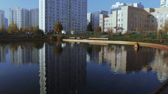 城市公园的池塘