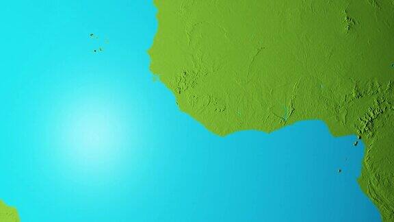 地球与利比里亚的边界图形