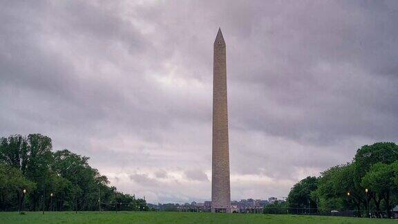 华盛顿纪念碑的时间流逝对云